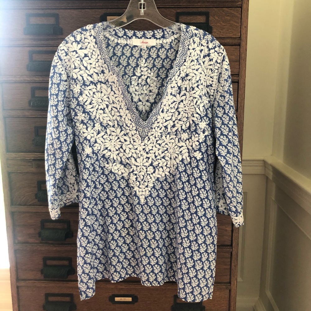 Embroidered top.